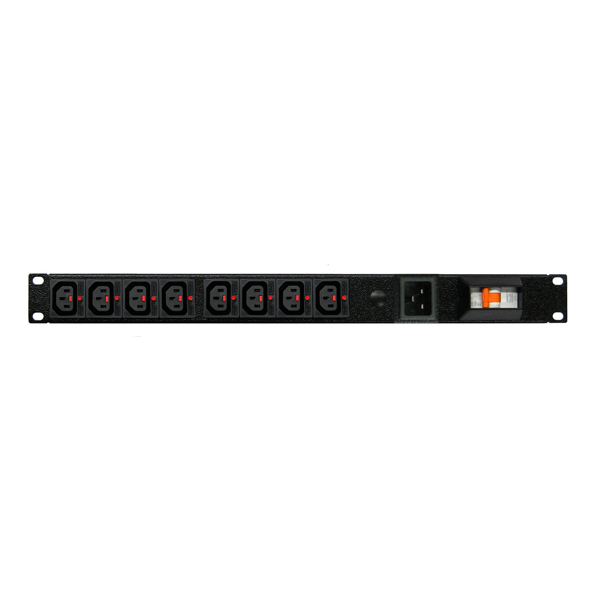 Power Strip: (8)C13 10A IEC Lock  outlets, 19" 1U Horizontal — Tro Pacific