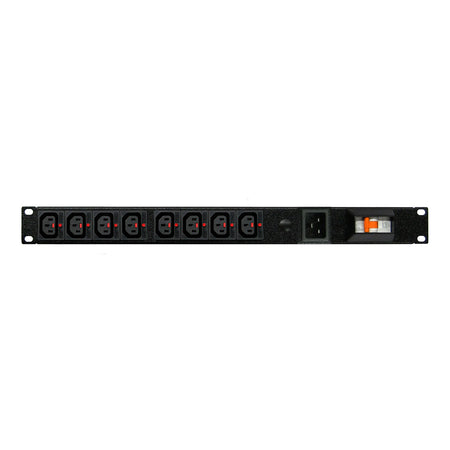 Power Strip: (8)C13 10A IEC Lock  outlets, 19" 1U Horizontal — Tro Pacific