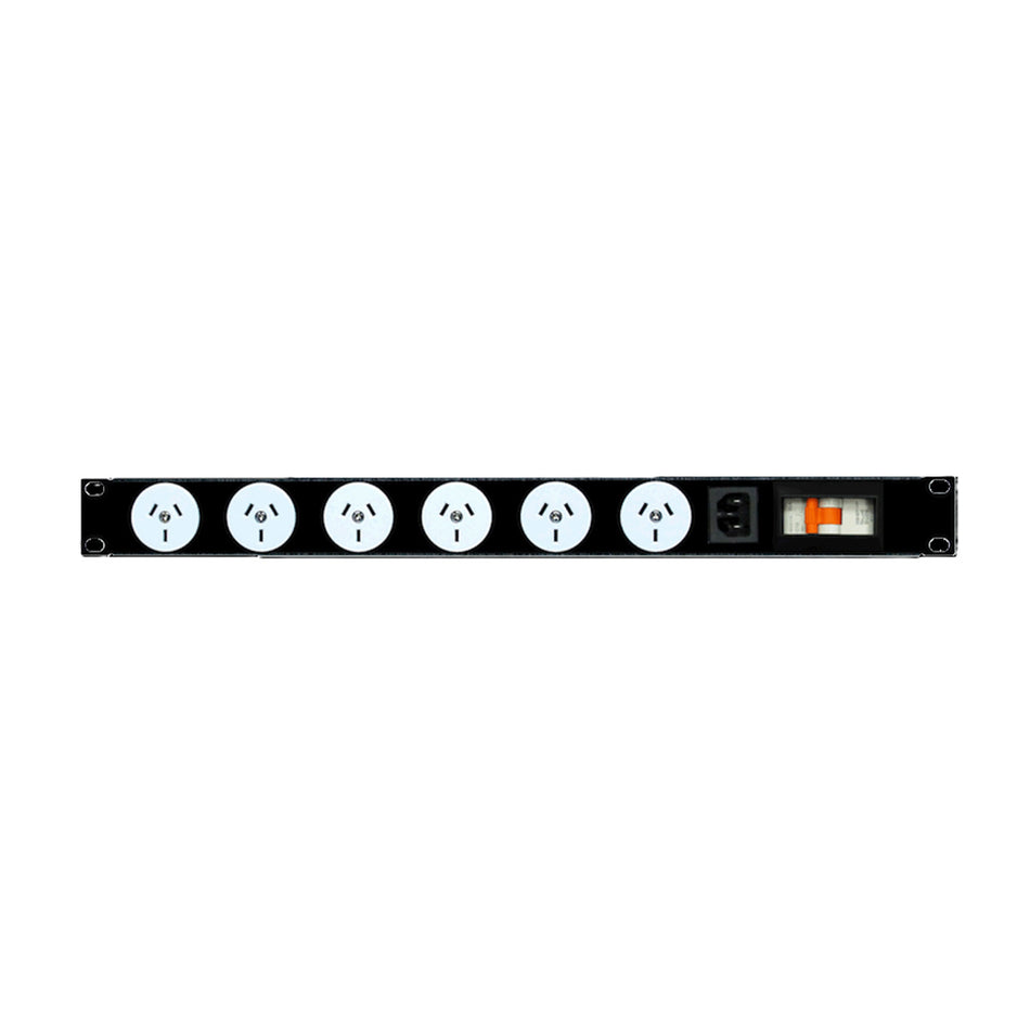 Power Strip: 6 x 10A 3pin outlets, 19" 1U — Tro Pacific