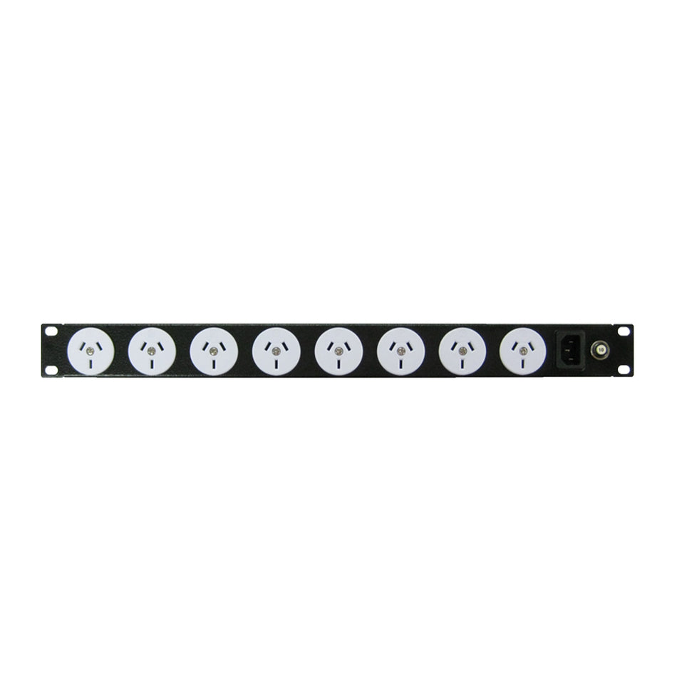 Power Strip: 8 x 10A 3pin outlets, 19" 1U Horizontal — Tro Pacific