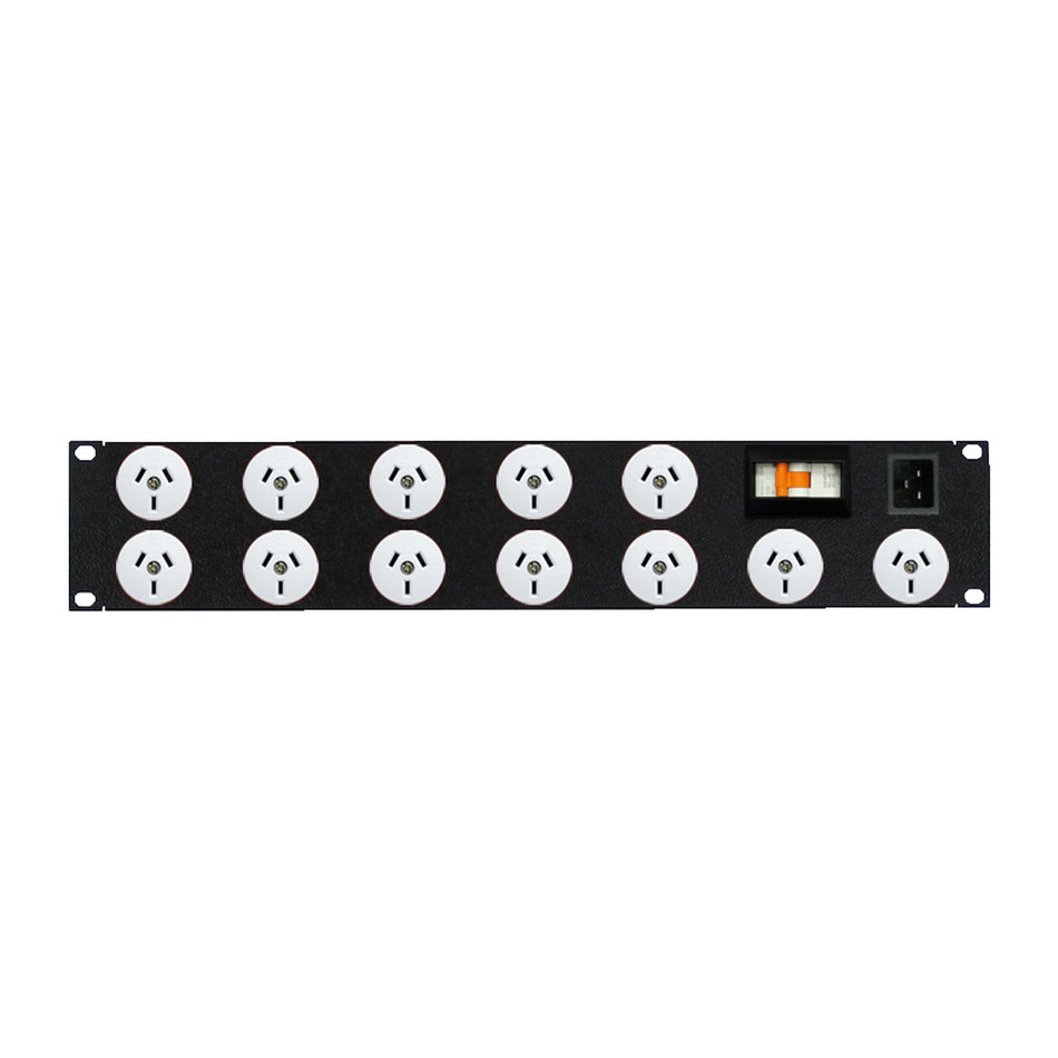Power Strip: 12 x 10A 3pin outlets, 19" 2U — Tro Pacific