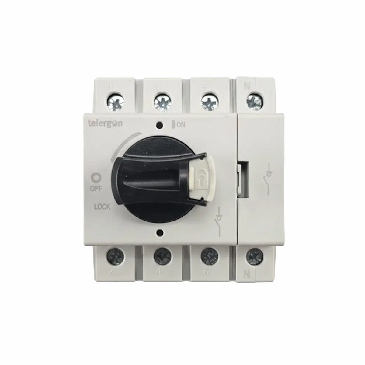 Switch Disconnector S3 3P+N 80A DIN Direct Black Handle — Telergon