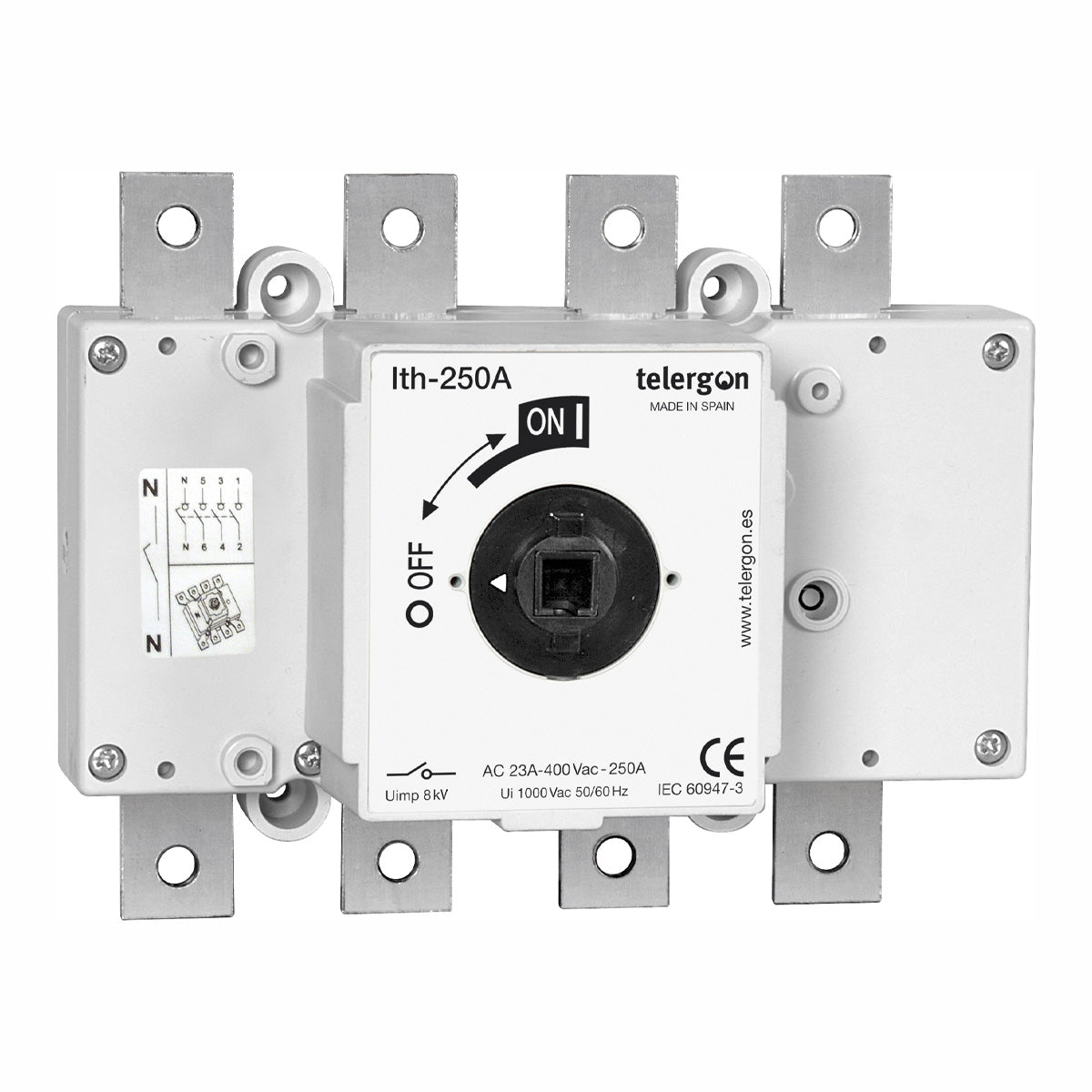 Switch Disconnector S5 250A 3P+N (HANDLE ORDERED SEPARATELY) — Telergon