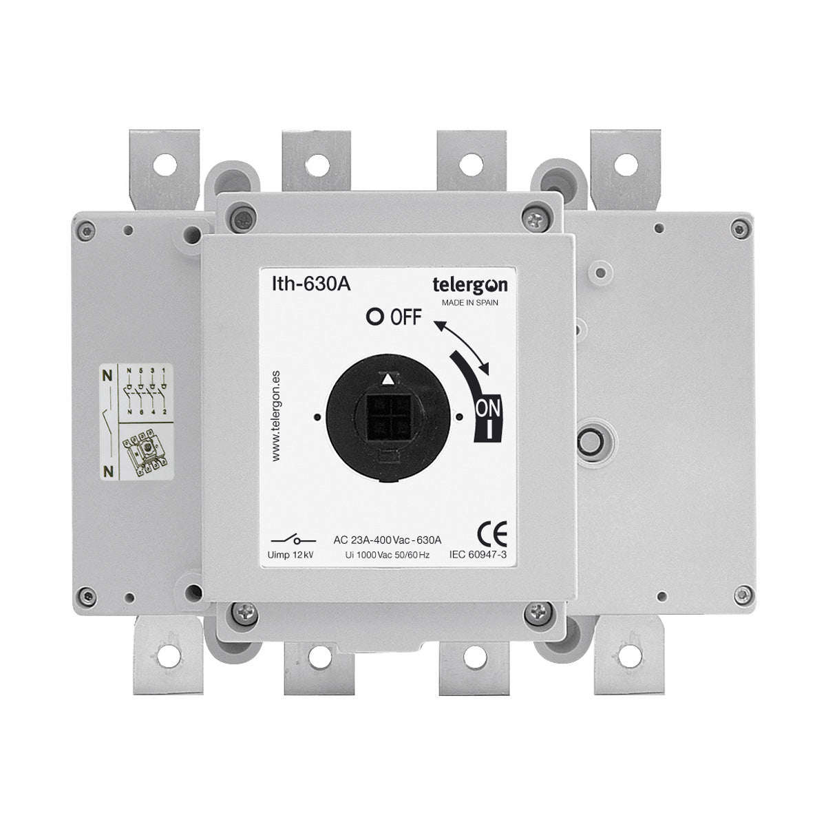 Switch Disconnector S5 630A 3P+N (HANDLE ORDERED SEPARATELY) — Telergon