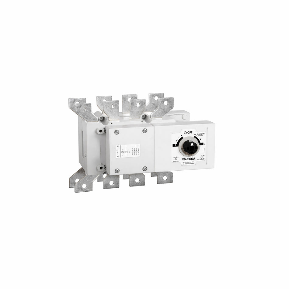 Changeover Switch S5F 200A 3P+N Prefitted With Bridges (HANDLE ORDERED SEPARATELY) — Telergon