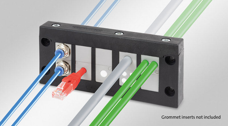 icotek KEL-ERM cable entry frame with grommets and pre-terminated cables
