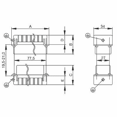 Heavy Duty Connector Insert, Female, 16 Pole + PE, Screw, 16A 500V, Size 6 – Weidmüller HDC HE 16 FS (view 2)