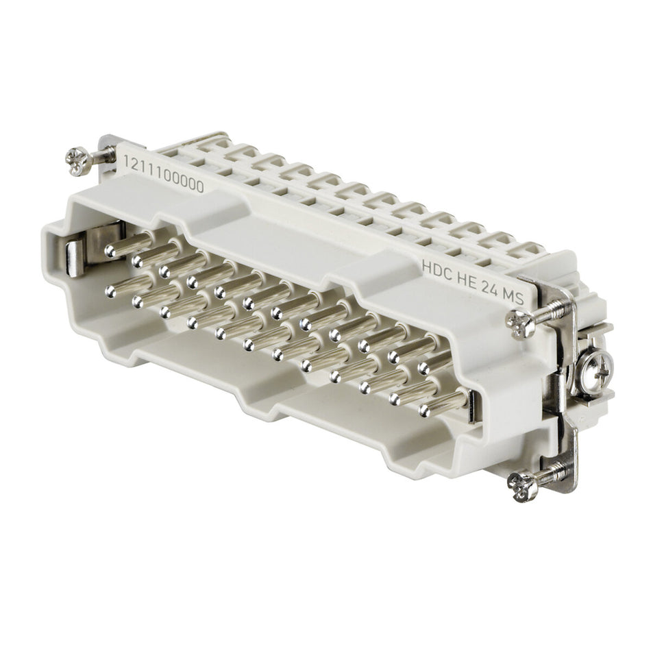 Heavy Duty Connector Insert, Male, 24 Pole + PE, Screw, 16A 500V, Size 8 – Weidmüller HDC HE 24 MS