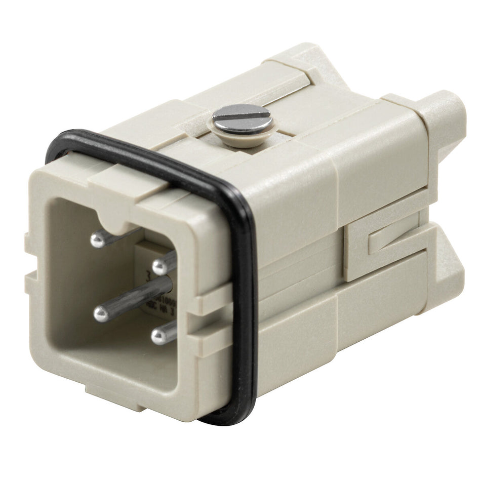Heavy Duty Connector Insert, Male, 3 Pole + PE, Screw, 16A 400V, Size 1 – Weidmüller HDC HA 3 MS