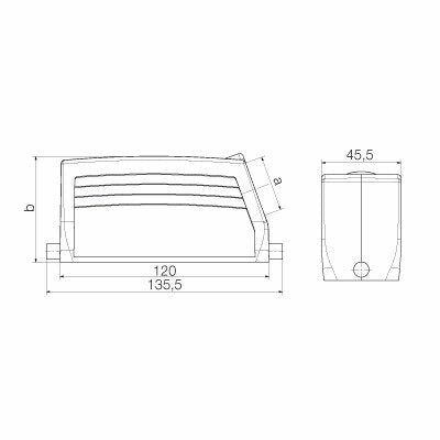 Heavy Duty Connector Hood, Size 8, Side Entry M32, IP65 – Weidmüller HDC 24B TSLU 1M32G (view 2)