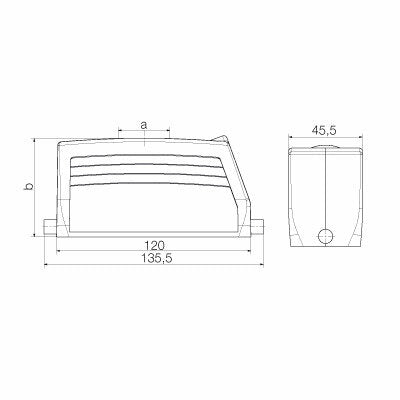 Heavy Duty Connector Hood, Size 8, Top Entry M32, IP65 – Weidmüller HDC 24B TOLU 1M32G (view 2)