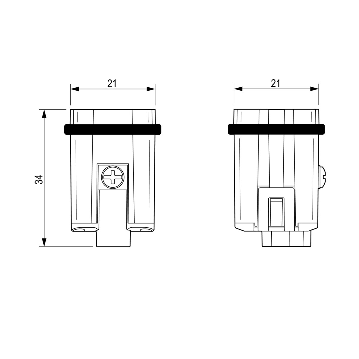 Heavy Duty Connector Insert, Male, 4 Pole + PE, Push-In, 10A 400V, Size 1 – Weidmüller HDC HA 4 MP (view 3)