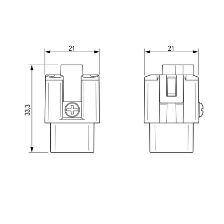 Heavy Duty Connector Insert, Female, 4 Pole + PE, Push-In, 10A 400V, Size 1 – Weidmüller HDC HA 4 FP (view 3)