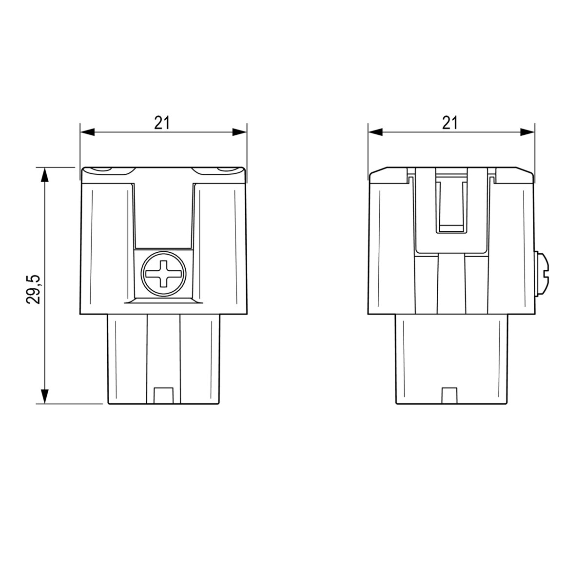Heavy Duty Connector Insert, Female, 3 Pole + PE, Push-In, 10A 400V, Size 1 – Weidmüller HDC HA 3 FP (view 3)